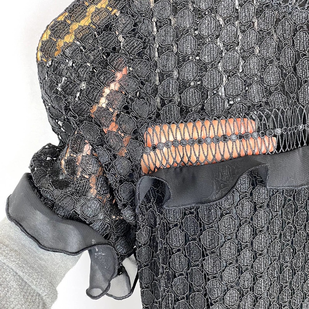 Chelsea28 Dress Black Lace Formal 2 - Picture 4 of 7